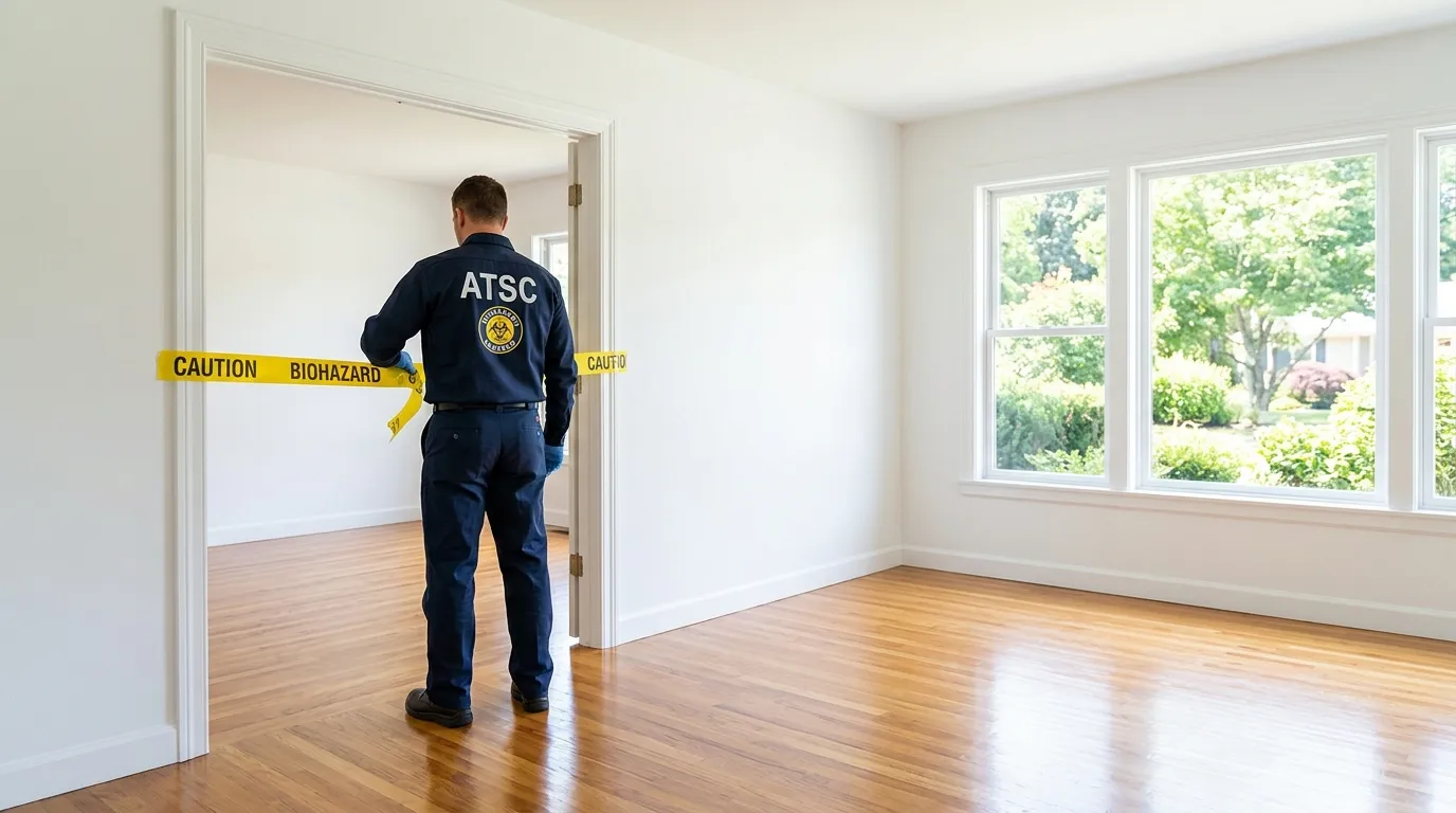 Certified biohazard cleanup crew performing Decomposition Cleanup in Mountain Top
